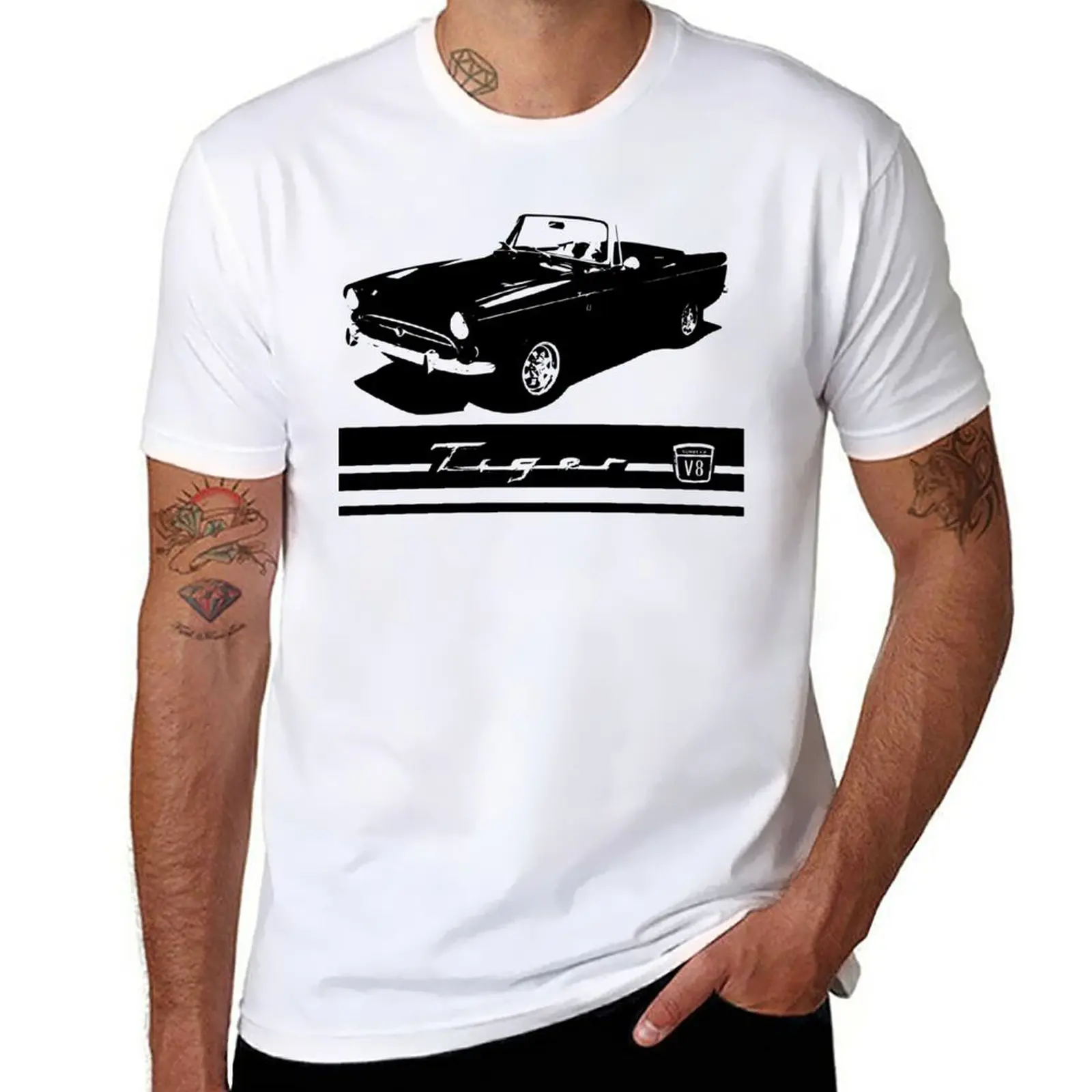 New Sunbeam Tiger Banner T-Shirt graphics t shirt black t shirts tees T-shirt men