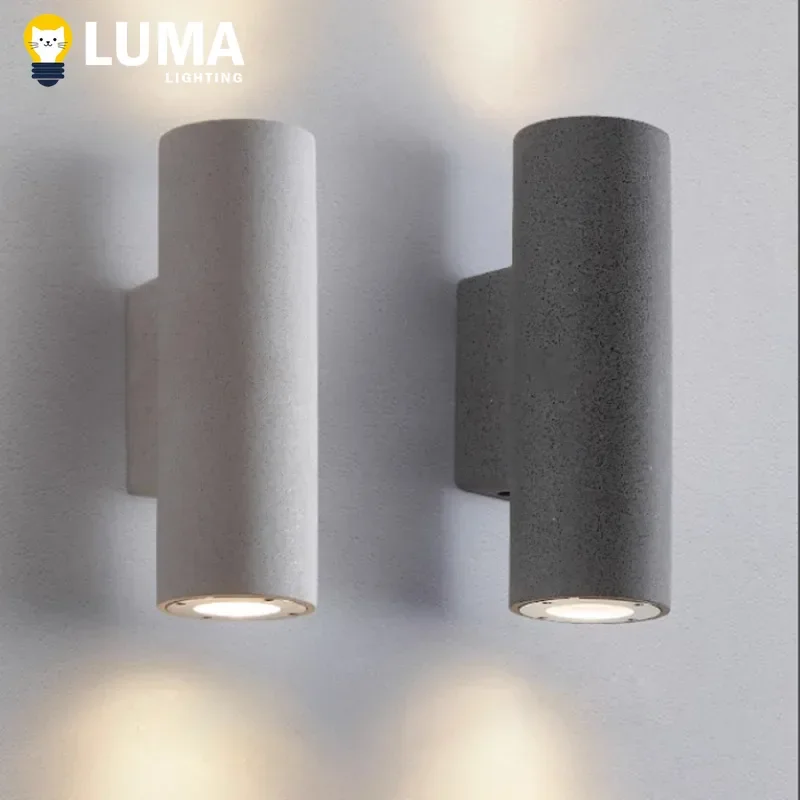 Industrial LED Cement Wall Light Outdoor Waterproof Round Square Wall Sconce for Restaurant Corridor Patio Garden Lighting
