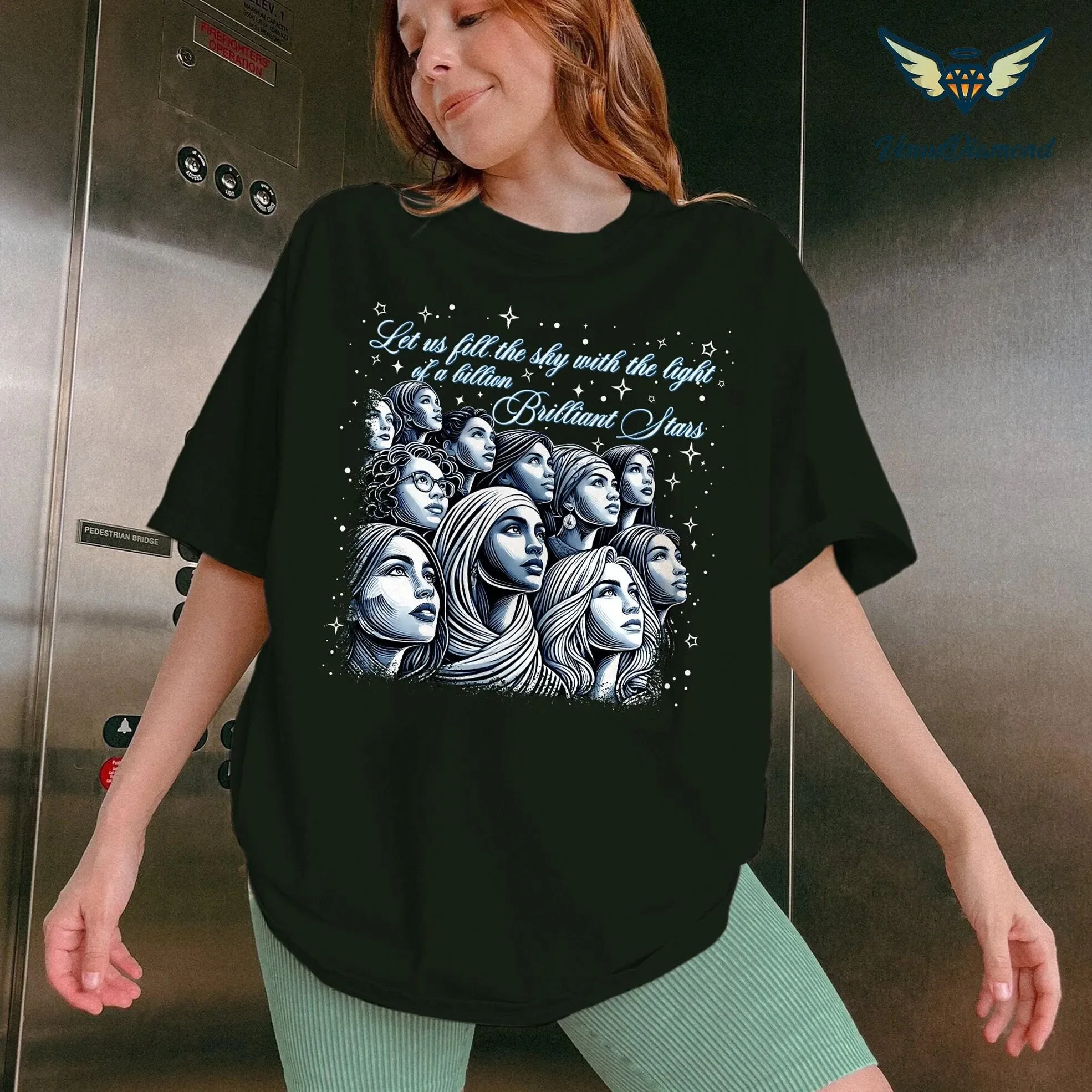 La lumière d'un milliard d'étoiles brillantes, t-shirt inspiré de la citation Harris pour femmes, combattre nous persisté féministe pour ses droits