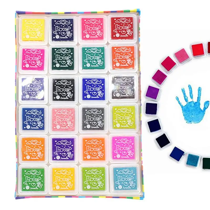 Fingerprint Ink Pad Durable Ink Pad Set Ink Pads For Rubber Stamps Kids Toddlers Adults Colorful Stamps Partner DIY Color Ink