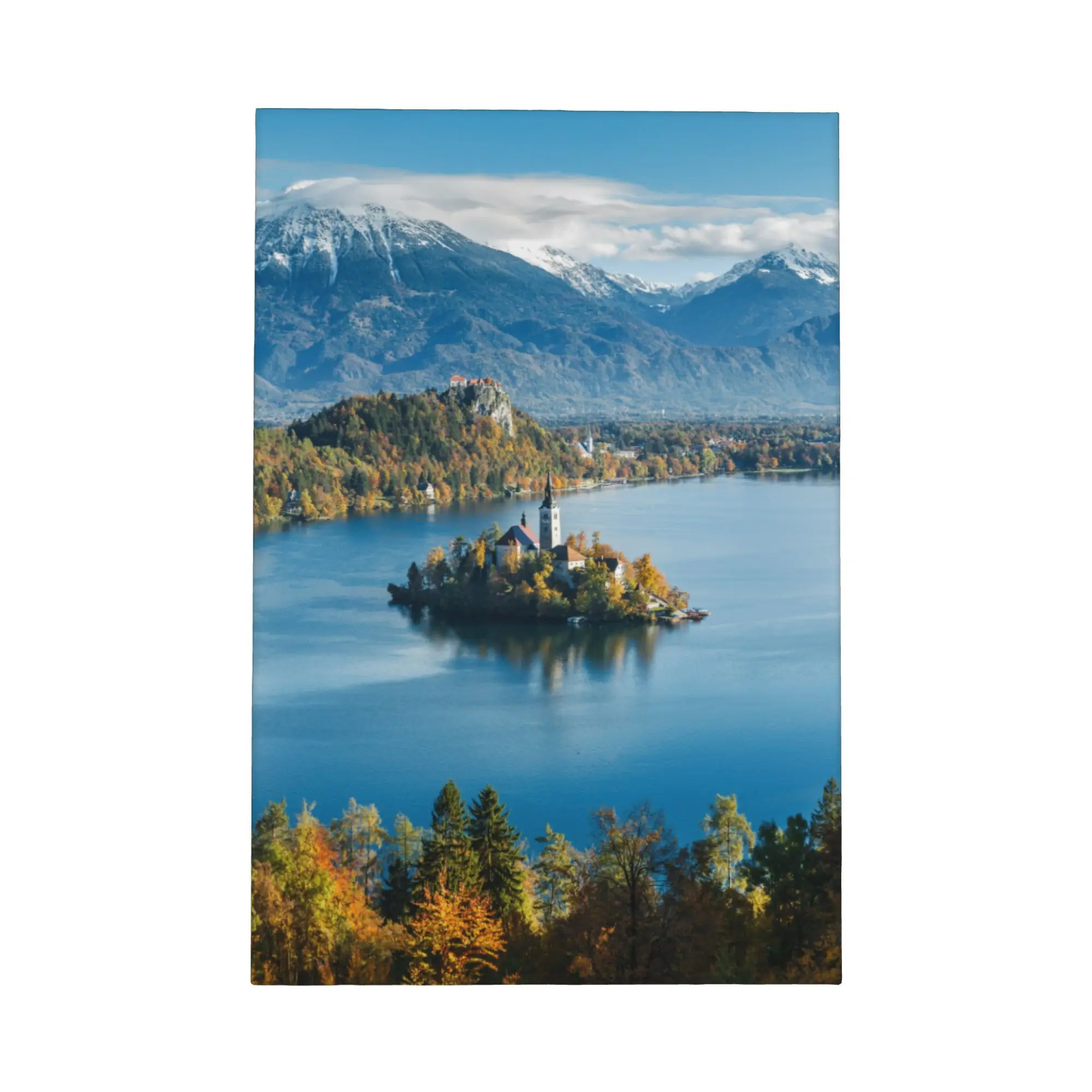 

Замок Bled и Lake Bled Слования, настенное искусство на холсте, потрясающее альпийское озеро и замок, пейзажный принт, настенный декор