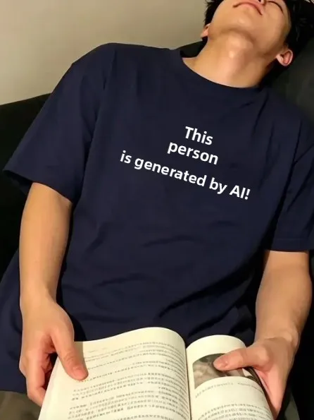 AI Generated Creative Fun Text Simple Print Comfortable Breathable Casual Pure Cotton Short Sleeve T-Shirt Unisex Summer Wear