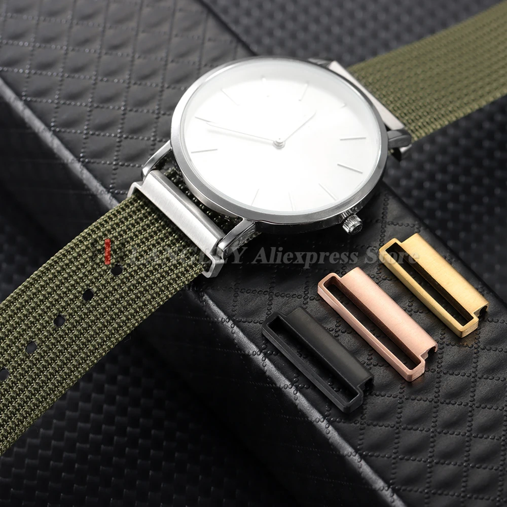 2pcs 20mm to 22mm 22mm to 24mm Quick Release Stainless Steel Watch Connector Milanese Nylon Watch Strap Metal Adapter Accessory