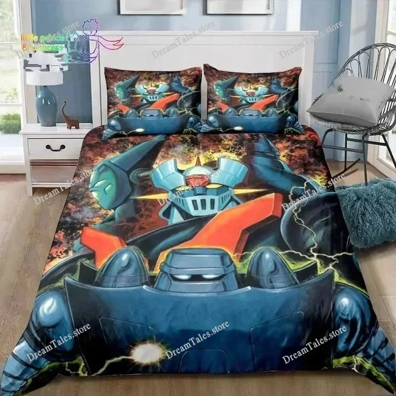 Mazinger Z UFO Robot Grendizer Bedding Set Single Twin Full Queen King Size Bed Set Adult Boys Bedroom Anime Bedding Gift741