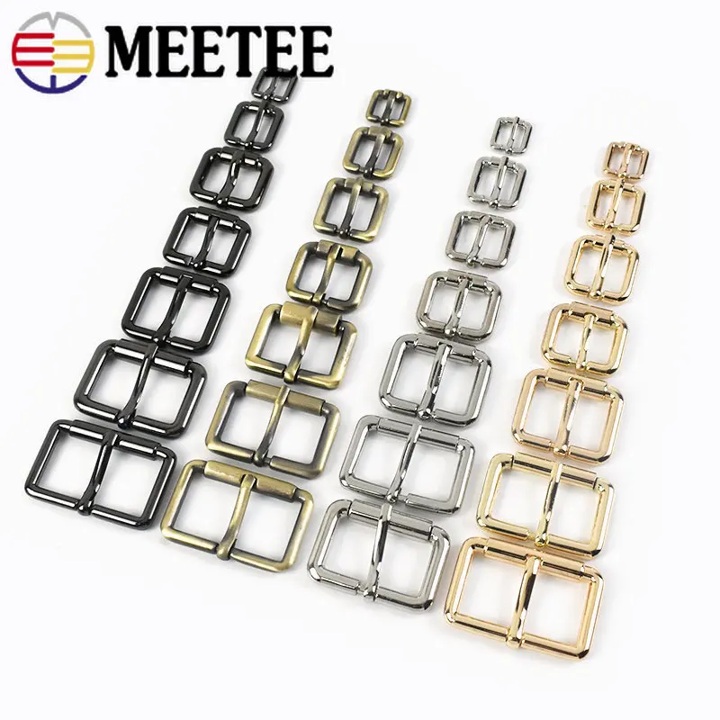 10/20Pcs 10/12/16/20/25/32/38mm Metal Pin Buckles Webbing Strap Adjuster Clasp Bag Belt Roller Hook DIY Leather Accessories