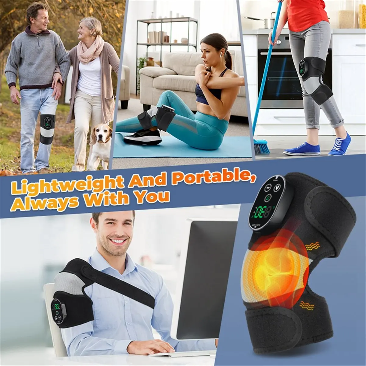 تسخين كهربائي تدليك منصات الركبة التدفئة الكوع و منصات الكتف لوحة التدفئة للركبتين الكوع والكتف لتخفيف الآلام