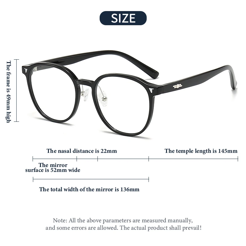 نظارات طبية دائرية من KAROS Designer بإطار كبير للنساء مضادة للضوء الأزرق فوتوكروميك تقدمية متعددة البؤر #5