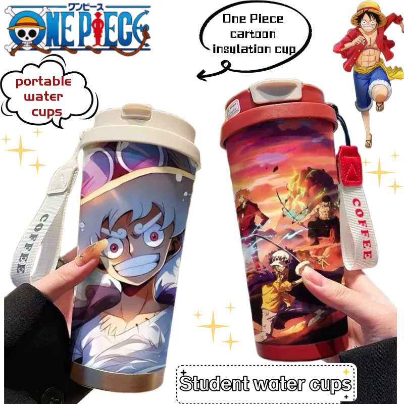 

One Piece Monkey D Luffy Roronoa Zoro Nami cartoon anime peripheral insulation cup personalised creative portable water cup gift