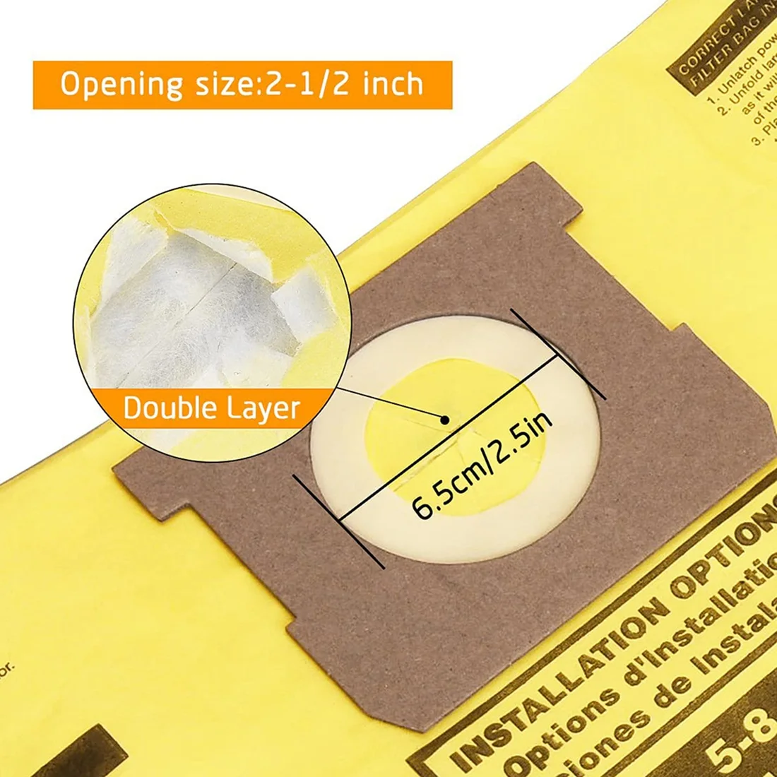 5 Pack Vacuum Dust Filter Bags For 5-8 Gallon Shop Vac Wet Dry Vacuum Cleaners, 90661 906-61 9066100 90671 9067100,Etc