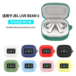 For JBL LIVE BEAM 3 Earphone Silicone Case Bluetooth Headphone Protective Cover Colorful Washable Charging Box Sleeve With Hook