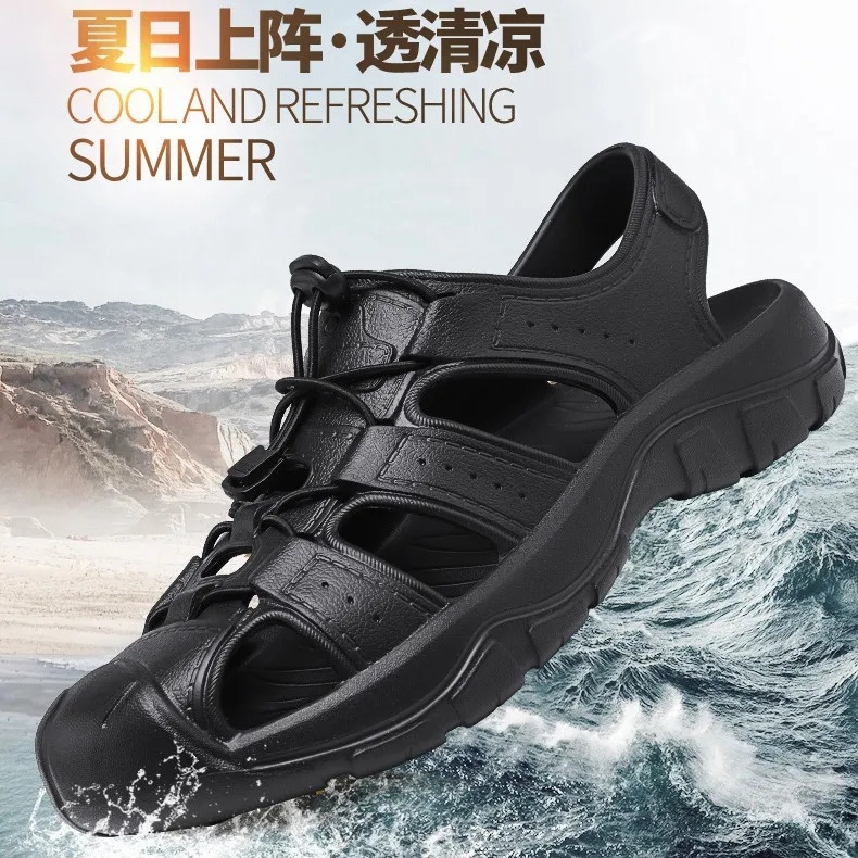 

Spring and summer large size men's shoes outdoor sports bag head sandals casual anti-kick creek beach