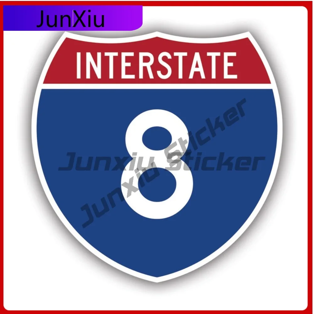 

Interstate 8 Sign Sticker Creative Decals San Diego Freeway Highway Hwy Sign California State Flag Patriotic Car Sticker Vinyl