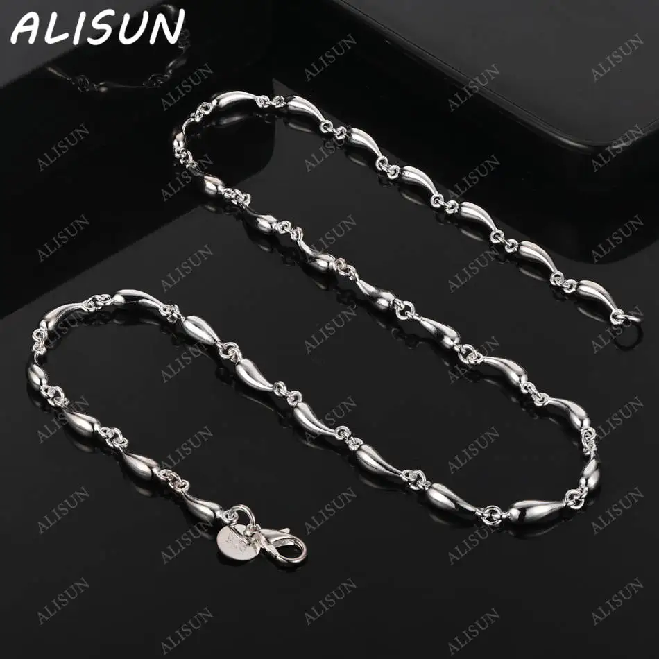 

ALISUN 925 Sterling Silver 45cm Geometric Necklace For Women Anniversary Gift Popular Wild Fashion Romantic Jewelry