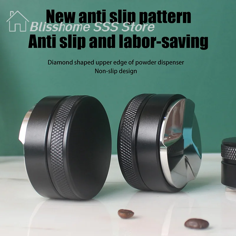 【S】Coffee Distributor Espresso Distribution Tool/Leveler 3 Angled Slopes Adjustable Palm Tamper Fits 51/53/58mm Practical