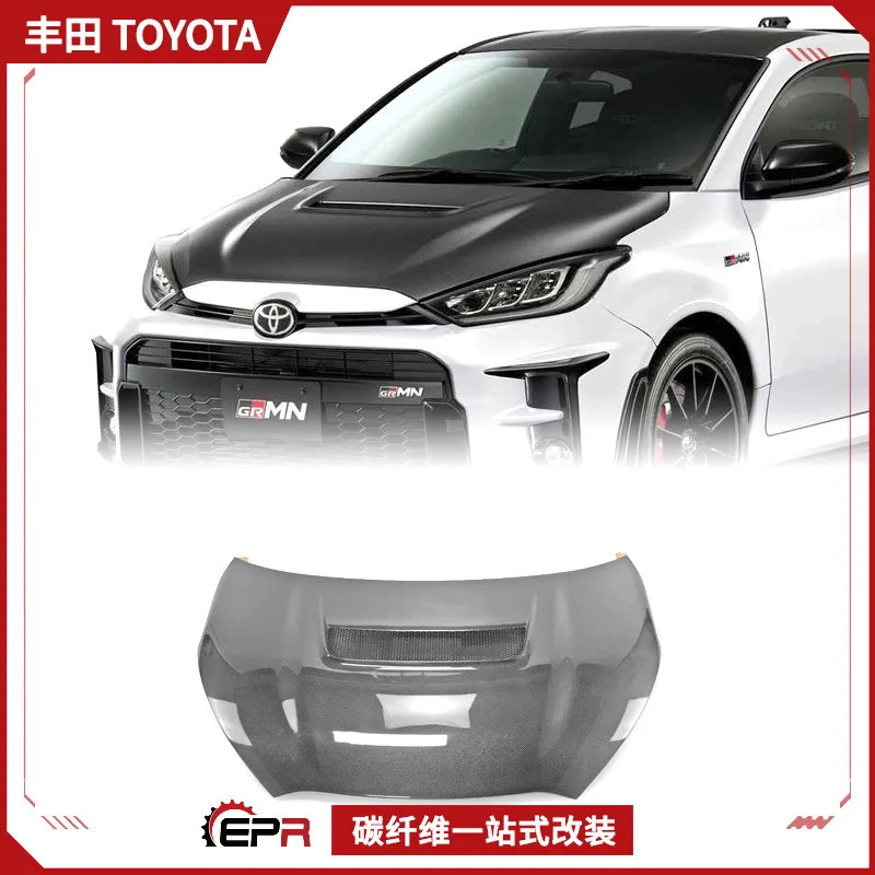 

Подходит для крышки двигателя Toyota Yaris GR из углеродного волокна MN, перфорированная передняя крышка