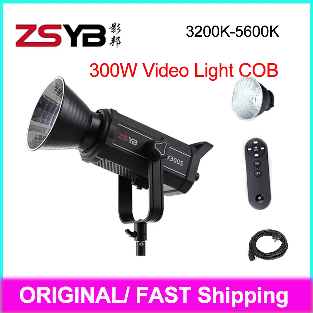 ZSYB Y300S 300W Video Light COB Light Bi-color 3200K-5600K Photography Lighting For Photographic Strobe Photography Light