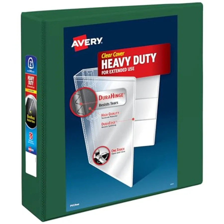 

Heavy-Duty View 3 Ring Binder, 2 Inch One Touch EZD Rings, 540-Sheet Capacity, 2.8 Inch Wide Spine, Customizable Clear Cover an