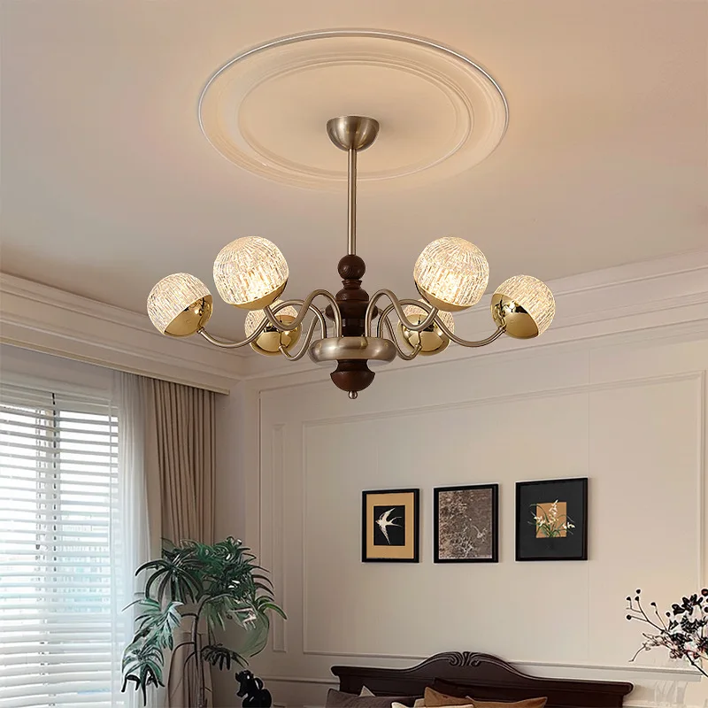 American Luxury Glass Ceiling Chandeliers LED Lights Living Dining Room Villa Kitchen Pendant Lamps Home Accessories Fixtures