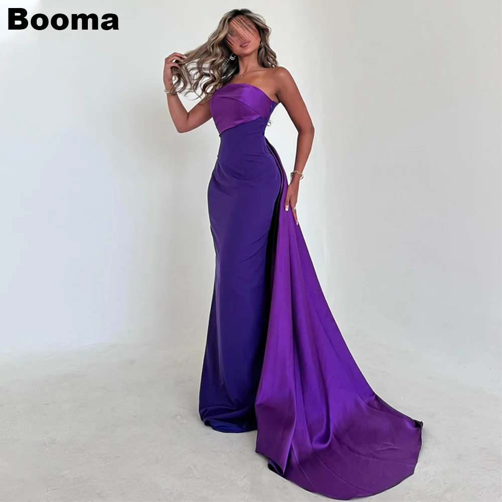 

Booma Simple Strapless Mermaid Evening Dresses Sleeveless Draped Long Formal Occasion Dress for Women Party Prom Dress Dubai