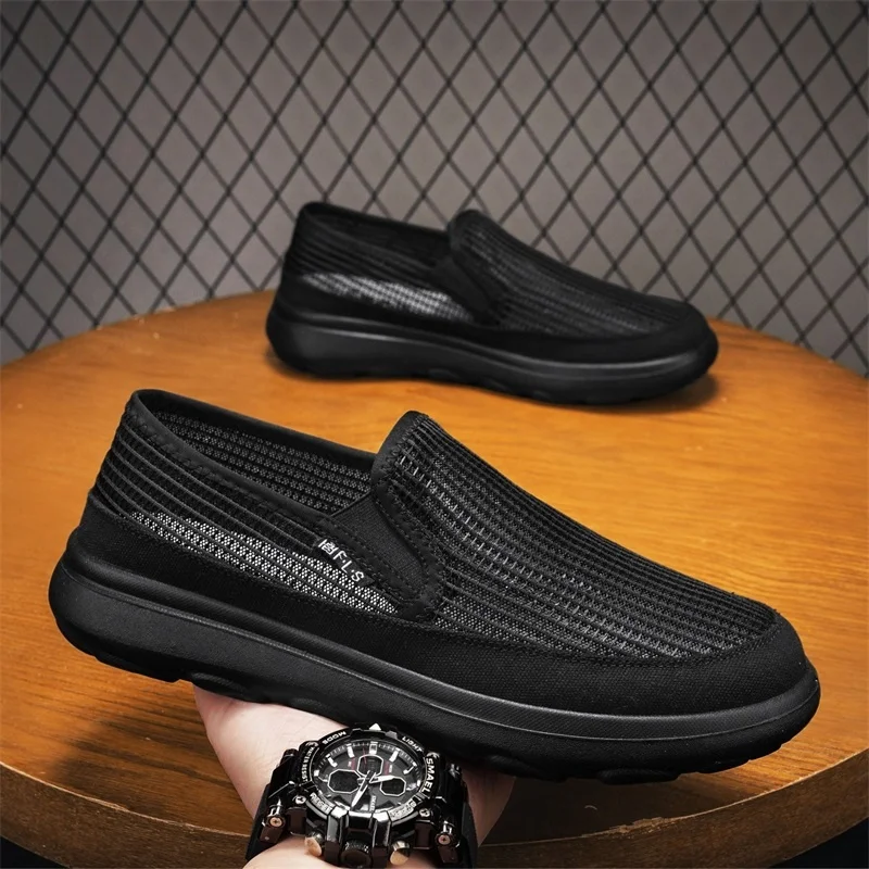 

Men's Breathable Summer Thin Mesh Shoes Lightweight Sports Anti-slip Wear-resistant Easy-to-wear Beijing Cloth Shoes
