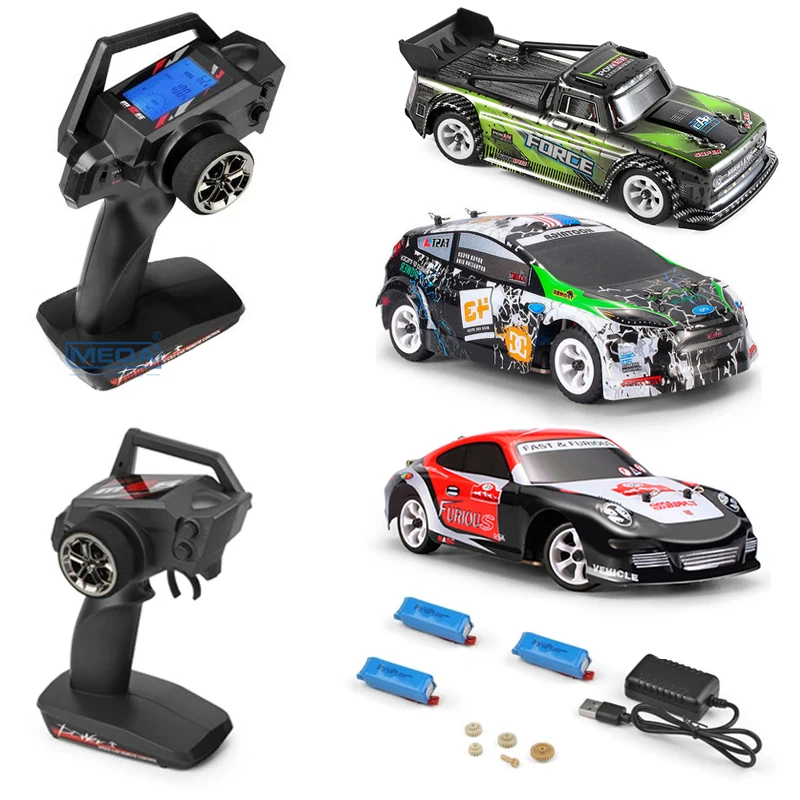 월토이 RC 1/28 30Km/H 284131 업그레이드 LCD 원격 제어 고속 레이싱 모기 2.4GHz 오프로드 RTR 랠리 드리프트 카가 포함된 K989