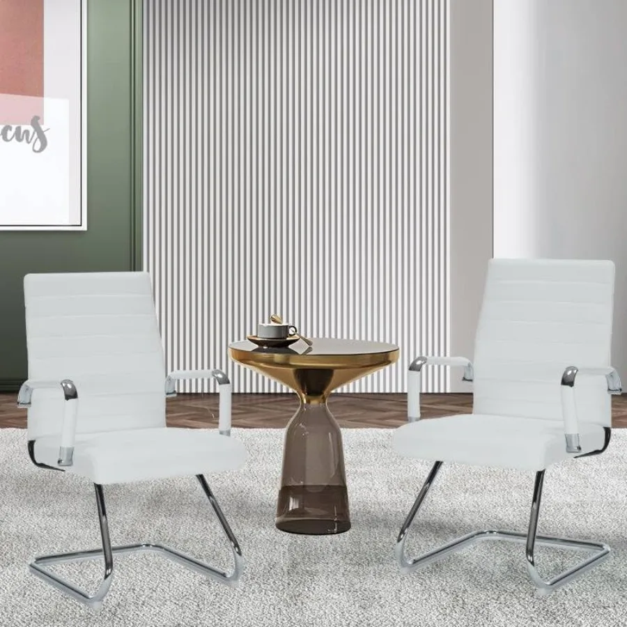 كراسي استقبال مكتب الضيوف، كرسي مكتب مكتب جلدي مريح، كرسي غرفة الاجتماعات مع قاعدة زلاجات، دعم مريح لمنتصف الظهر T #2