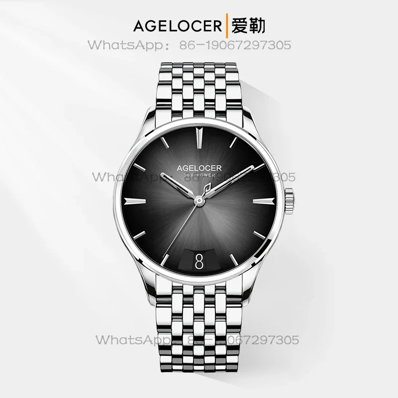Reloj Mecánico de Moda Aile AGELOCER Original Budapest para Hombre con Calendario Grande, Regalo de Cumpleaños para Novio