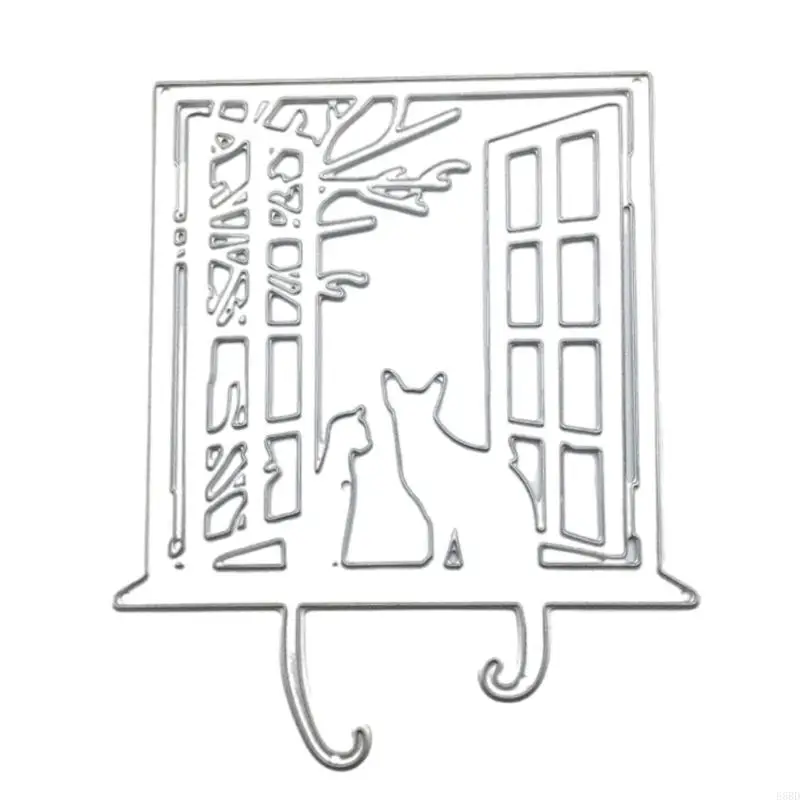 

Window Cats Embossing Cutting Dies Carbon Steel Die Cut Stencils for Card Making