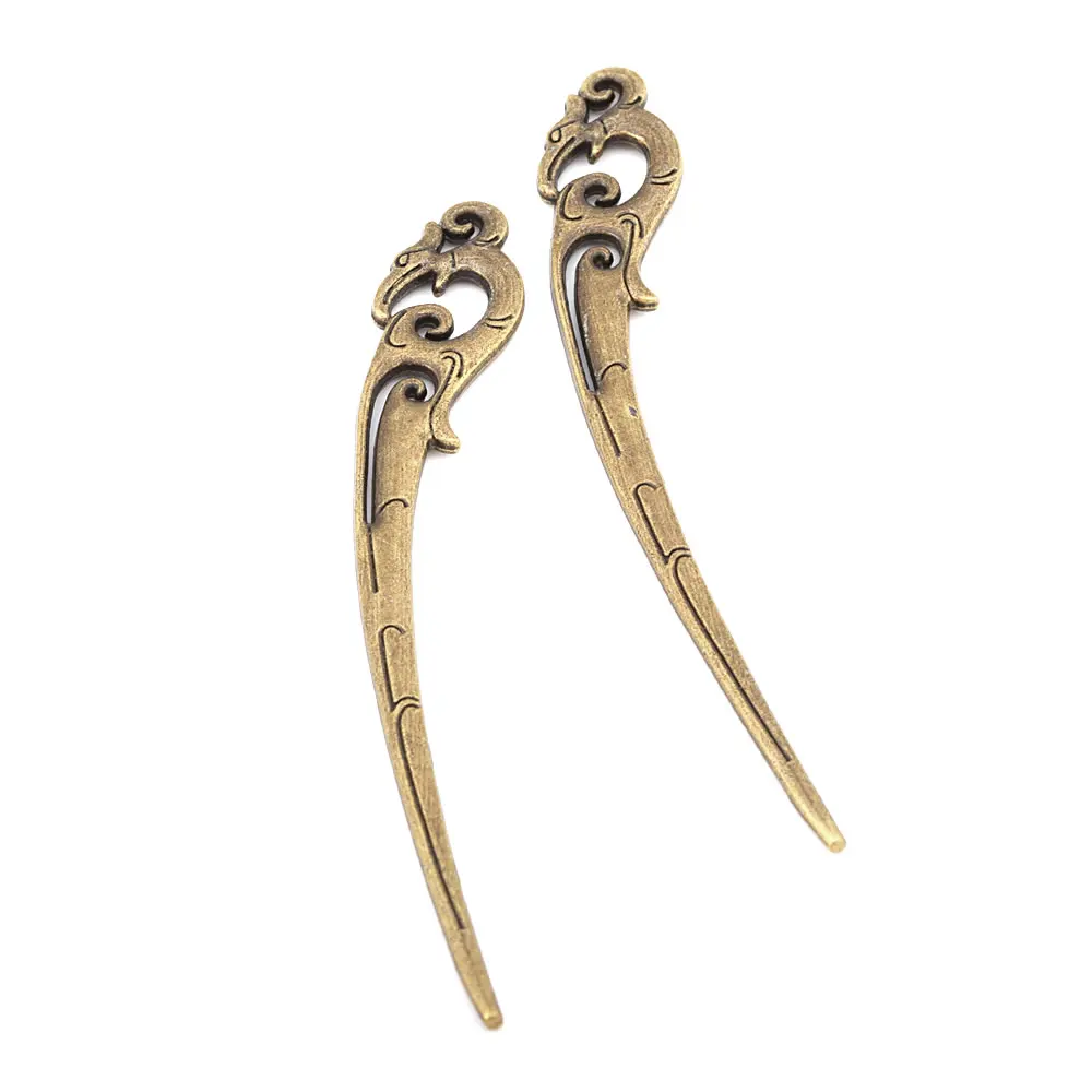 5PCS Antique Bronze Zinc Alloy Phoenix Bookmark Hairpin Diy Jewelry Making Supplies Accessories for Women