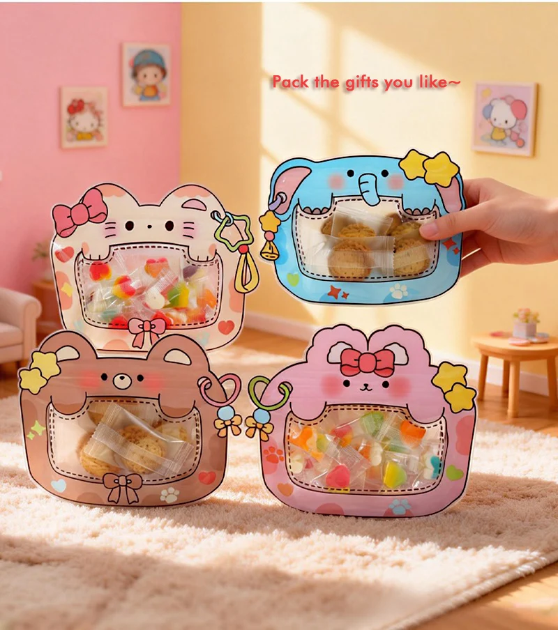20/50 Stück Kunststoff-Druckverschlussbeutel mit großem Mund, Cartoon-Design für Snacks, Süßigkeiten, Kinder, Partygeschenke, kreatives Geschenk, Versiegelungsbeutel – Detail 4