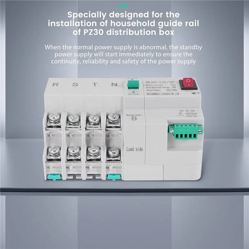 PZHI-MCB Type Dual Power Automatic Transfer Switch 4P 100A ATS Circuit Breaker Electrical Switch