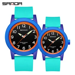 Sanda-Reloj de pulsera deportivo Original para hombre y mujer, cronógrafo de cuarzo fino y sencillo, resistente al agua hasta 50m, 3220, 3221