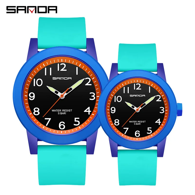 Fashion Sanda 3220 3221 Watch Men Women Sport Original Man Lady Quartz Wristwatch 50m Waterproof Simple Thin Male Female Watches