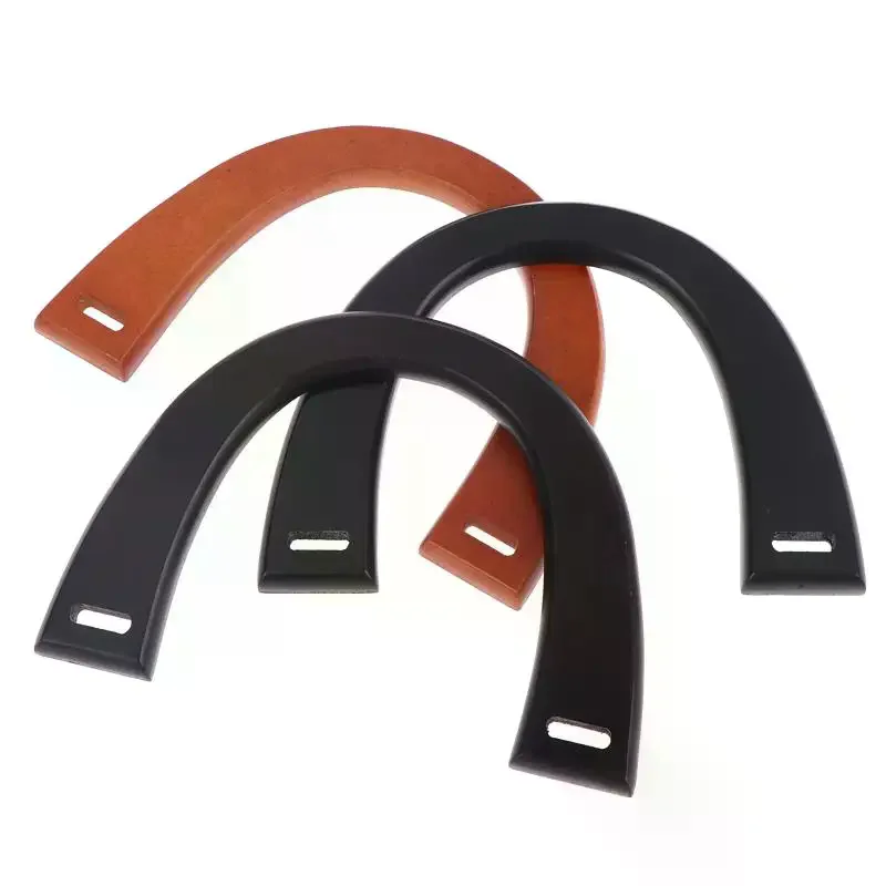 U Shape Wooden Bag Handle Natural Unpainted DIY Replacement for Knit Crochet Tote Purse Making Supplies