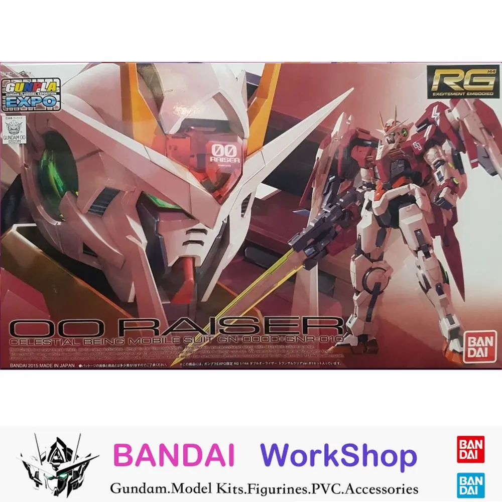 

Premium Bandai Original PB Limited Gundam 1/144 RG OO Raiser expo ver Action Figure Assembly Model Kit Collectible Gifts