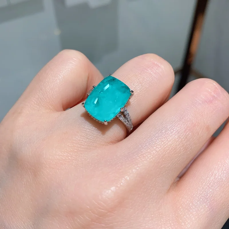 

Jewelry Korean Style Ins European and American Fashion Popular Palaiba Open Mouth Ring Main Stone 10*14