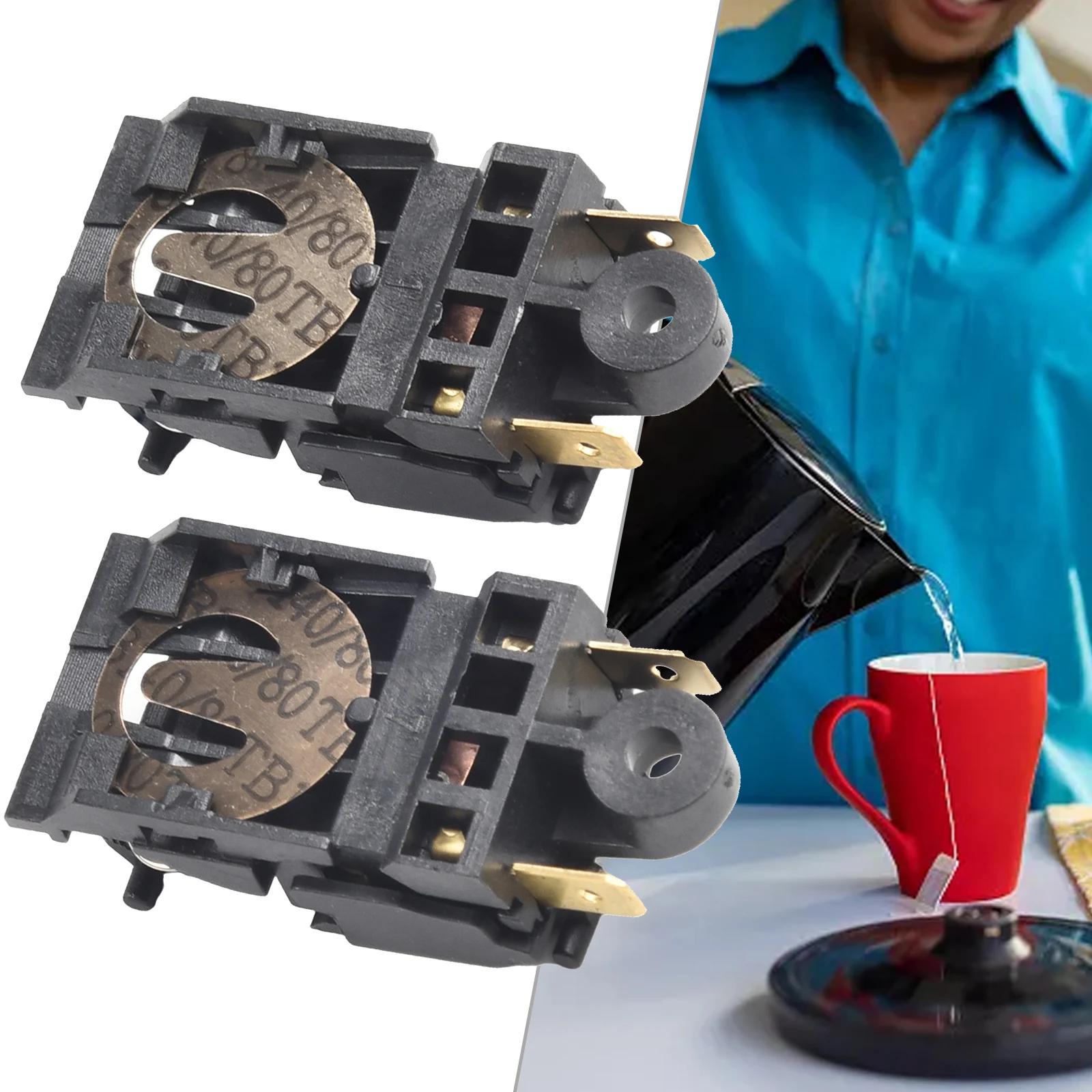 2pcs 16A Power ​Electric Kettle Thermostat Switch Steam Kitchen Accessories Automatic Power Off Switch