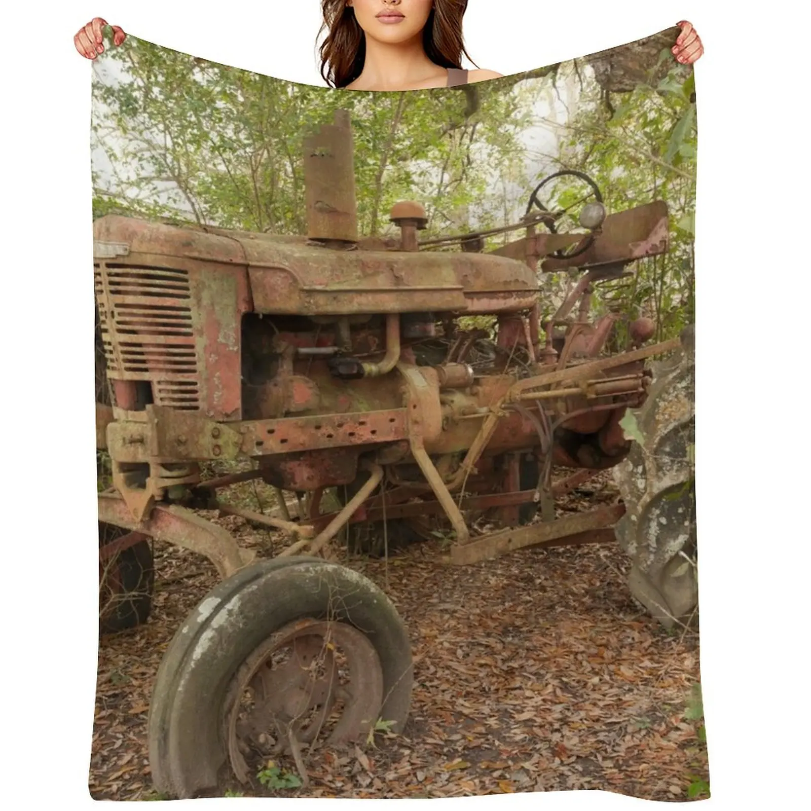 

Rusty Tractor Throw Blanket Large Blankets For Baby wednesday Blankets