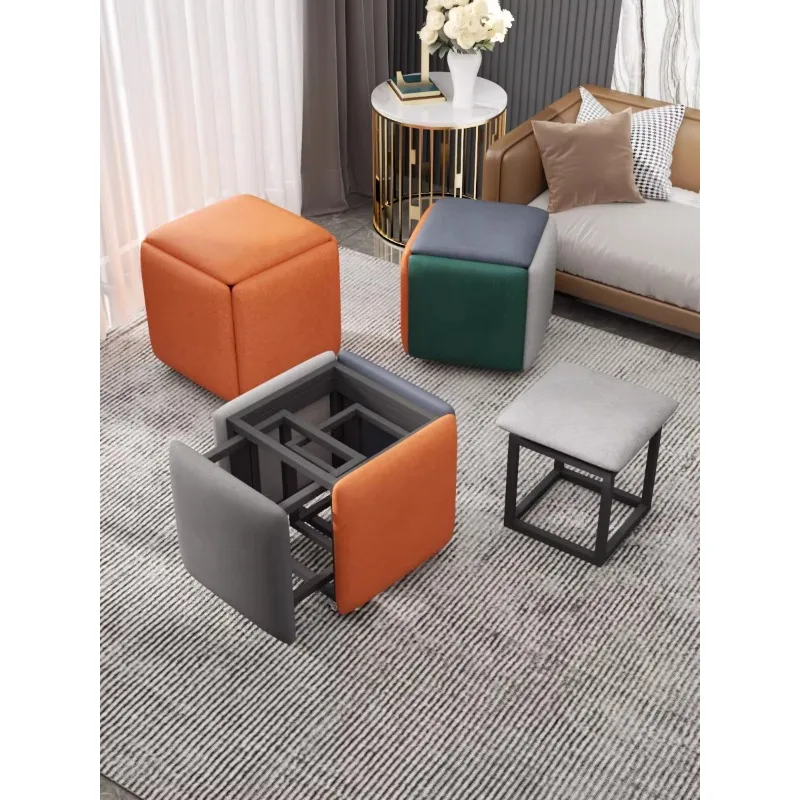 

Rubik's cube combination stool, household small stool, internet red living room coffee table, foldable stool, foldable chair, mo