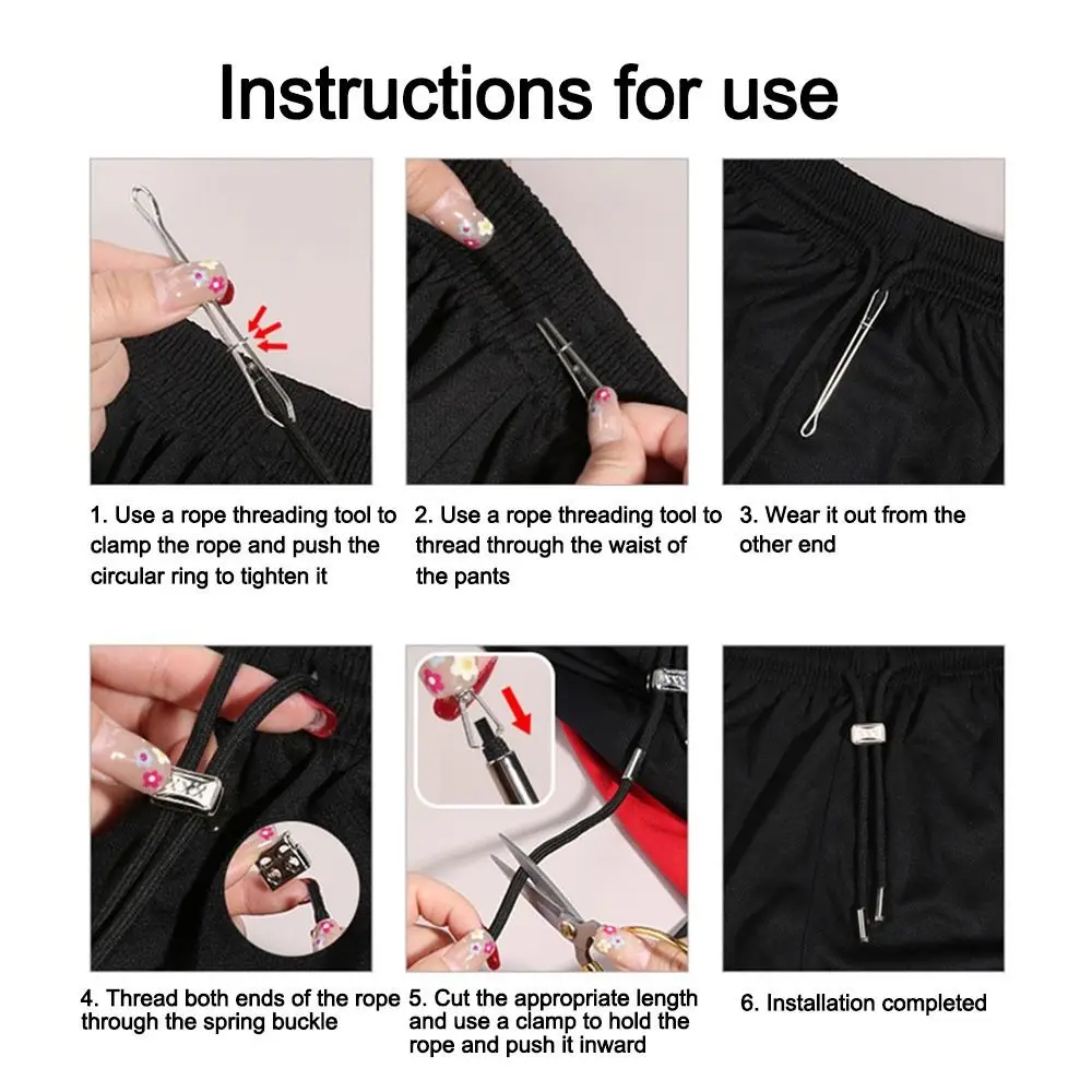 Elastic Waistband Drawstring Adjustable with Buckle Sport Pants Rope Sweatpants Waist Drawstring Strap
