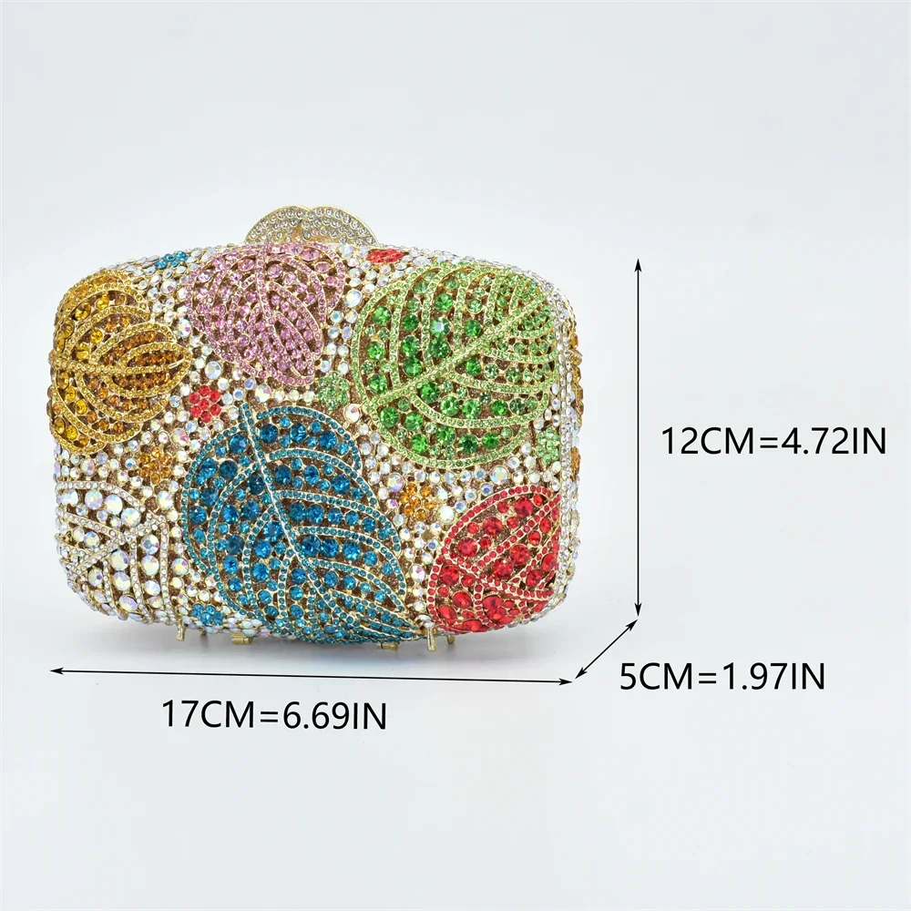 Fashion Multicolored Diamond Crystal Clutch Rhinestone Women Clutches Phone Wallet Best Party Wedding Purse Bag Women Handbags