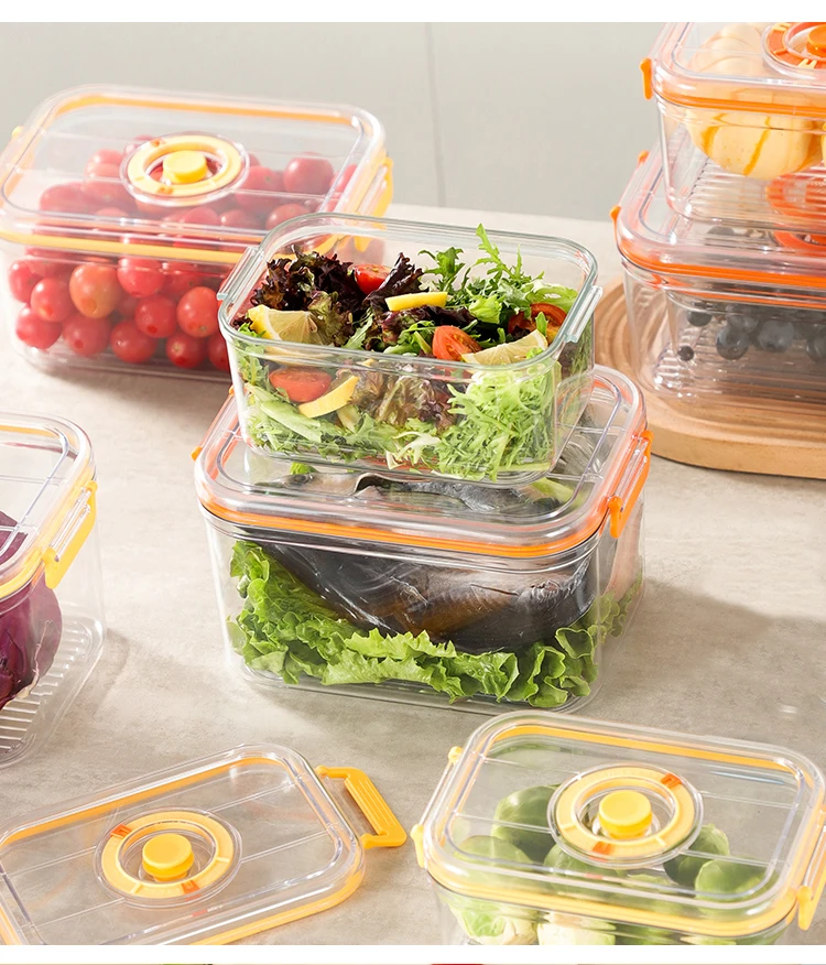 Vacuum Fresh-keeping Box Refrigerator Sealed Canister Microwavable Transparent Food Storage Container Kitchen Organizer Bento - view 4