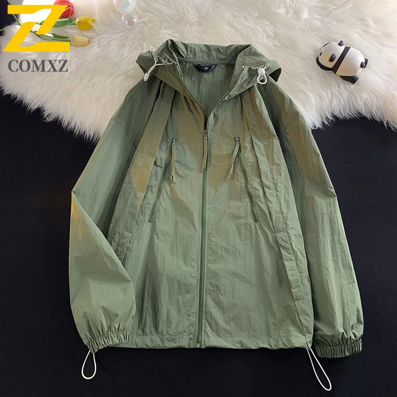 High Quality Men Sun Protection Jacket Summer Ice Silk Quick Drying Breathable Cycling Skin Jacket Outdoor Fishing Hiking Jacket