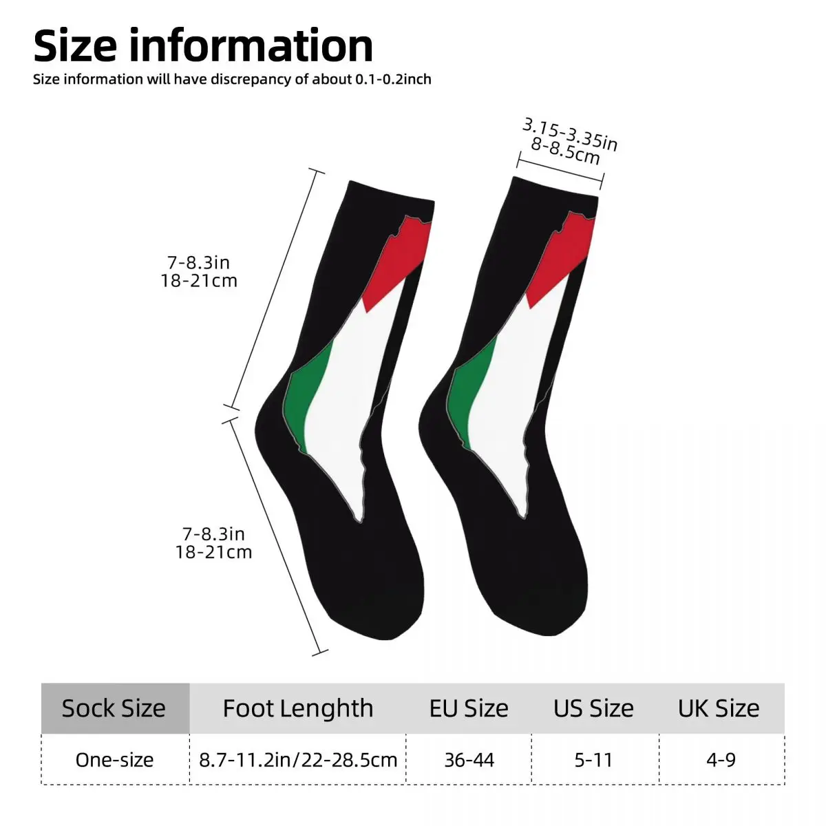 Palestina Kaart Met Arabische Kalligrafie Sokken Herfst Palestijnen Vlag Kousen Ademende Sokken Skateboard Anti Slip Sokken