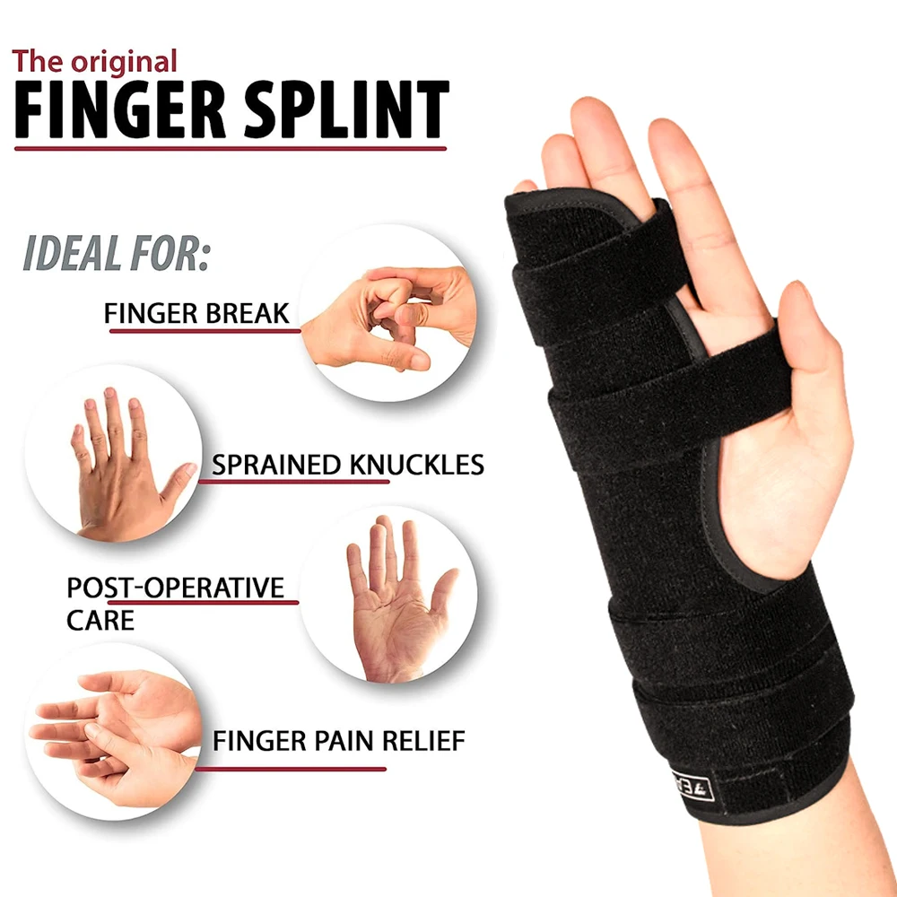 Szyna Pinky Finger Brace Boxer Fracture Brace Immobilizer dla złamanych palców, syndrome Metacarpal i rynny łokciowej - lewa lub prawa ręka