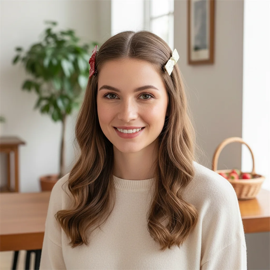 New Bowknot Hairpin Red Star Headwear Hair Accessories Girl