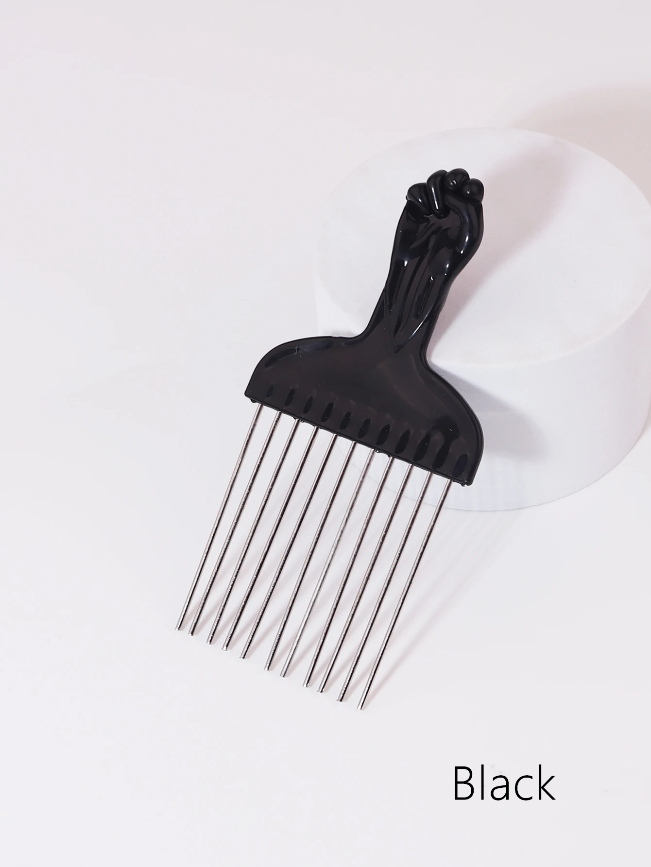 1pc stainless steel hair black perm comb design steel needle comb professional men's hair comb tool Special for real hair wigs view 3