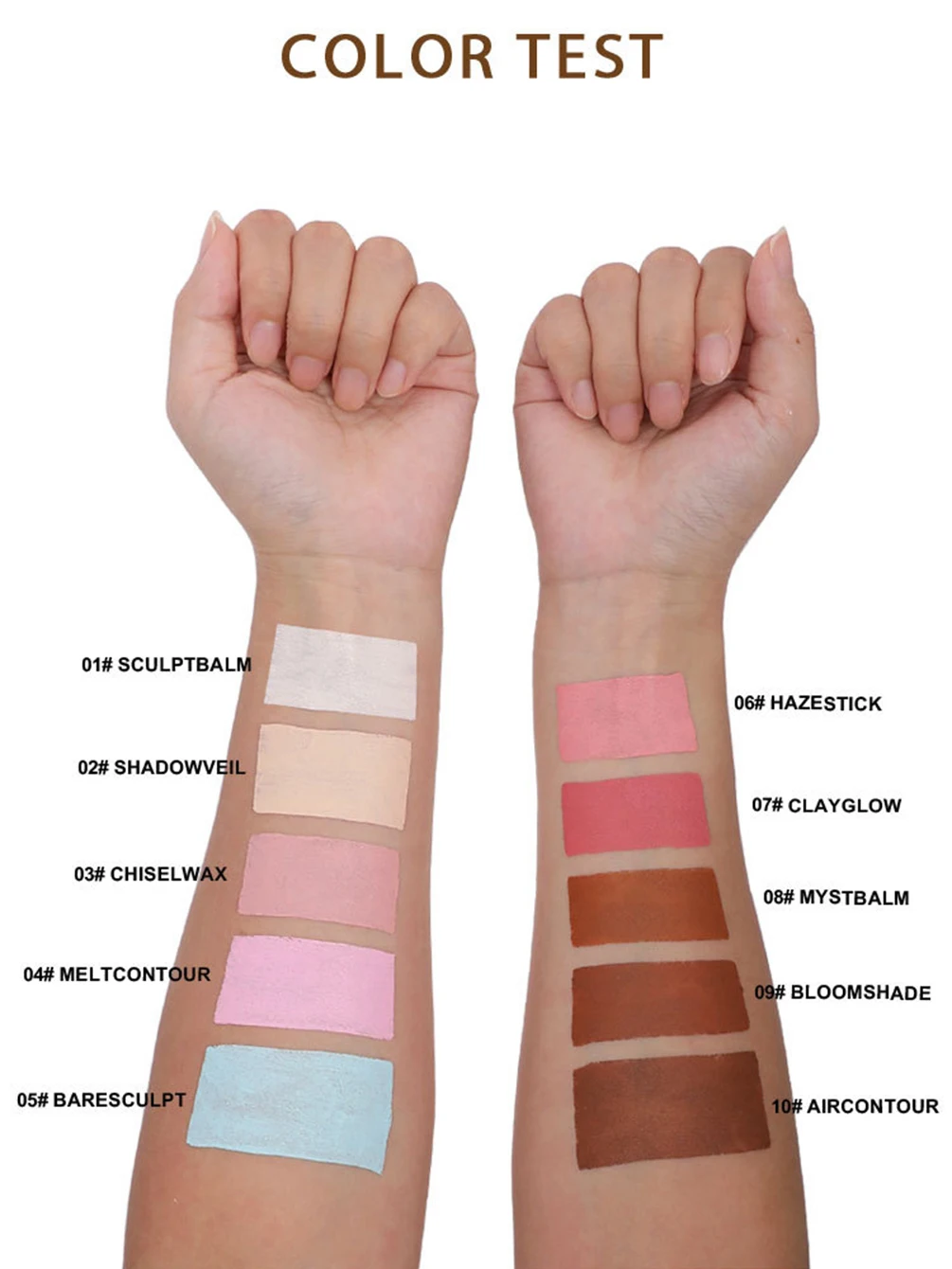 10色展開 プライベートブランド コンシーラースティック カスタムロゴ 長持ち 防水 多機能 ハイライター ブライトニング コントゥアメイク