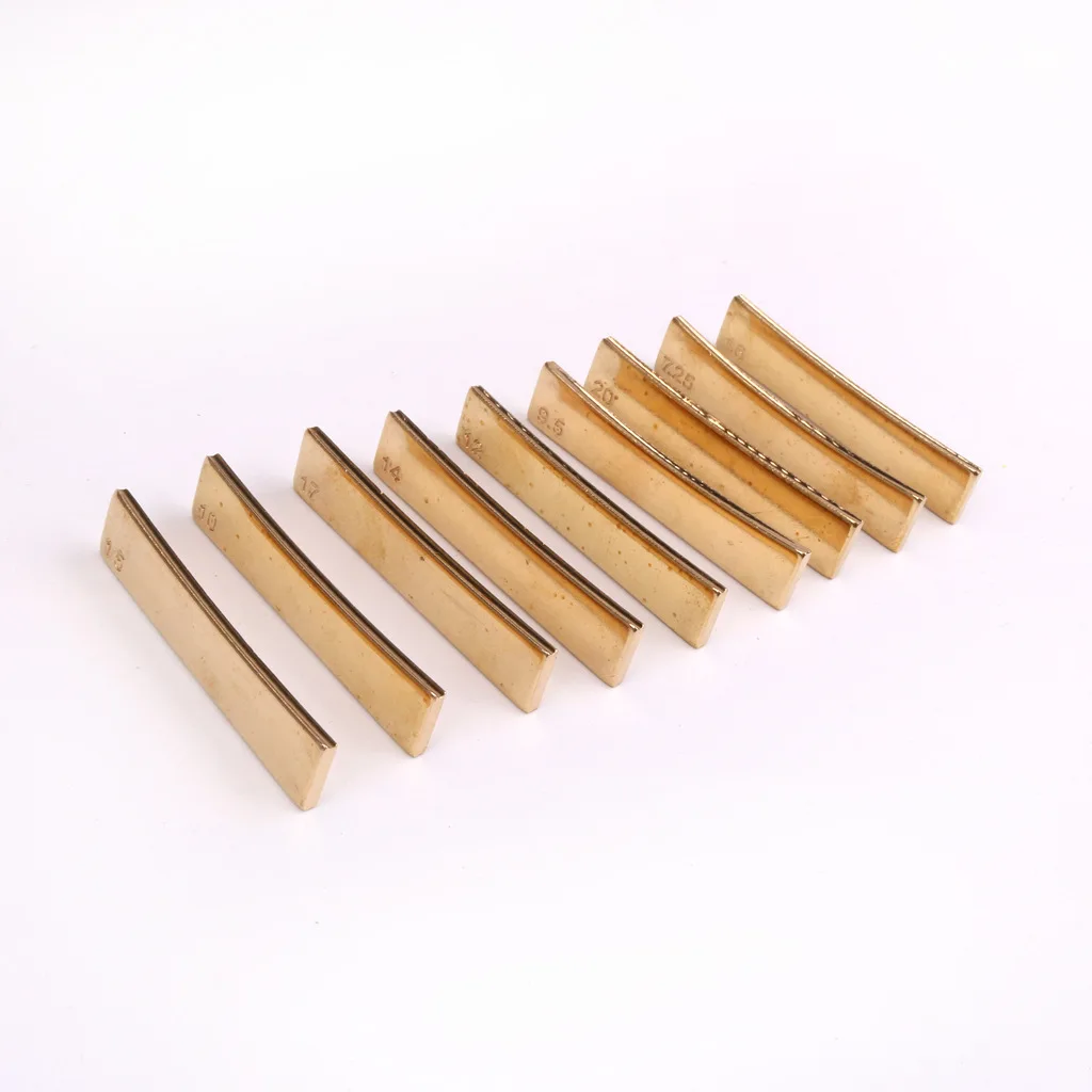 9 Pcs Golden Color Fret Press Caul Radian Fret Inserts Fingerboard Pressing Tool KIT 10 Pcs Luthiers Tool Set With Concave Slot