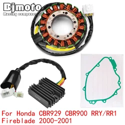 CBR 929 900 Engine Stator Coil+Voltage Regulator rectifier For Honda CBR929 CBR900 RRY/RR1 Fireblade 2000-2001 With Gasket